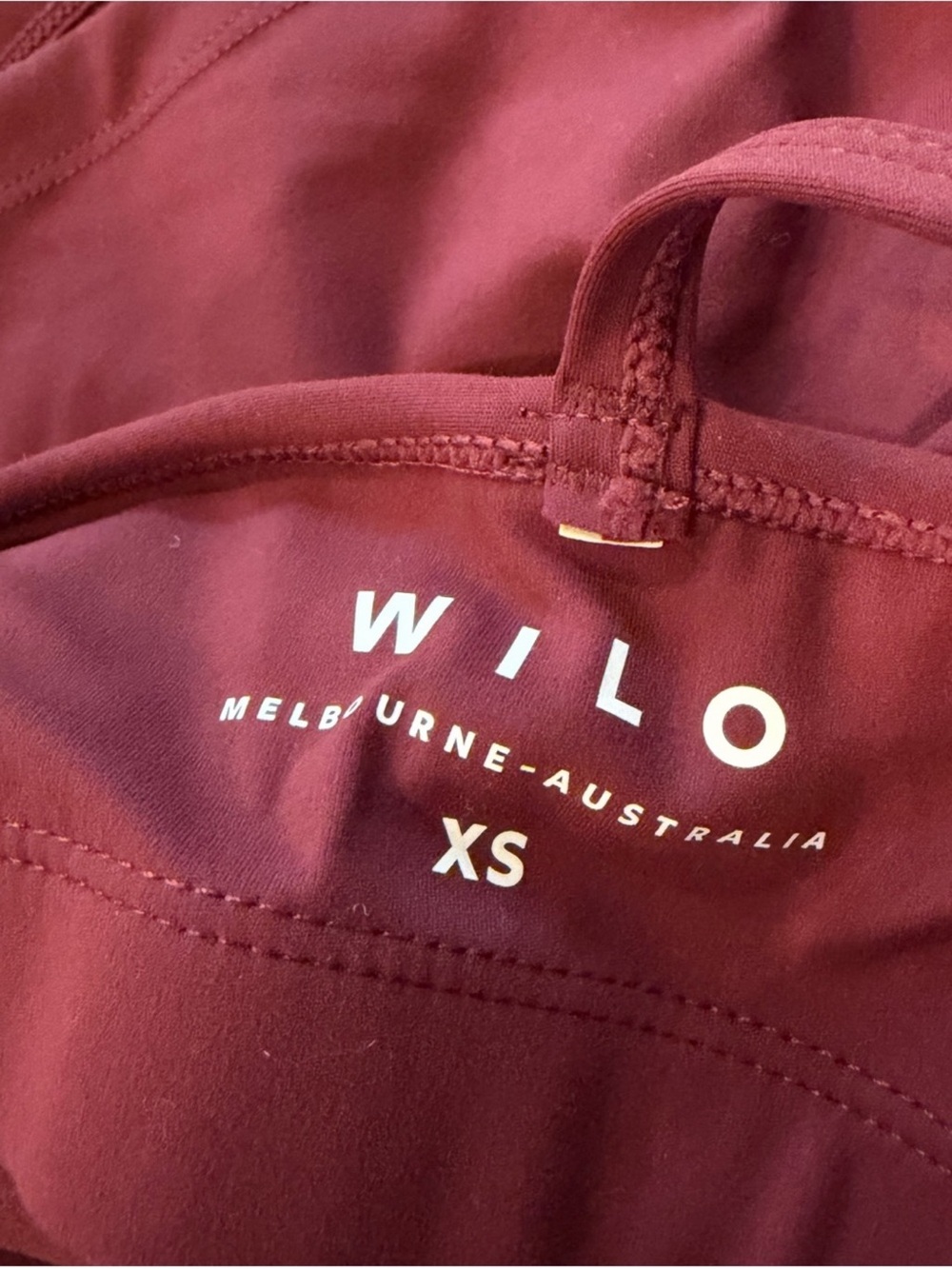 Wilo The Label Longline Cami & Biker Shorts Set Burgundy XS NWT - Picture 8 of 9